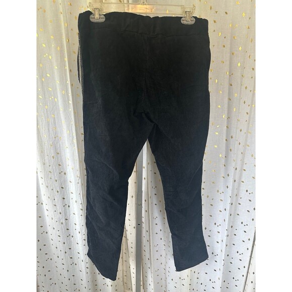 La Strada NWT Stud Pull Up Elastic Waist Draw String Corduroy Pants Pockets M - Picture 6 of 9